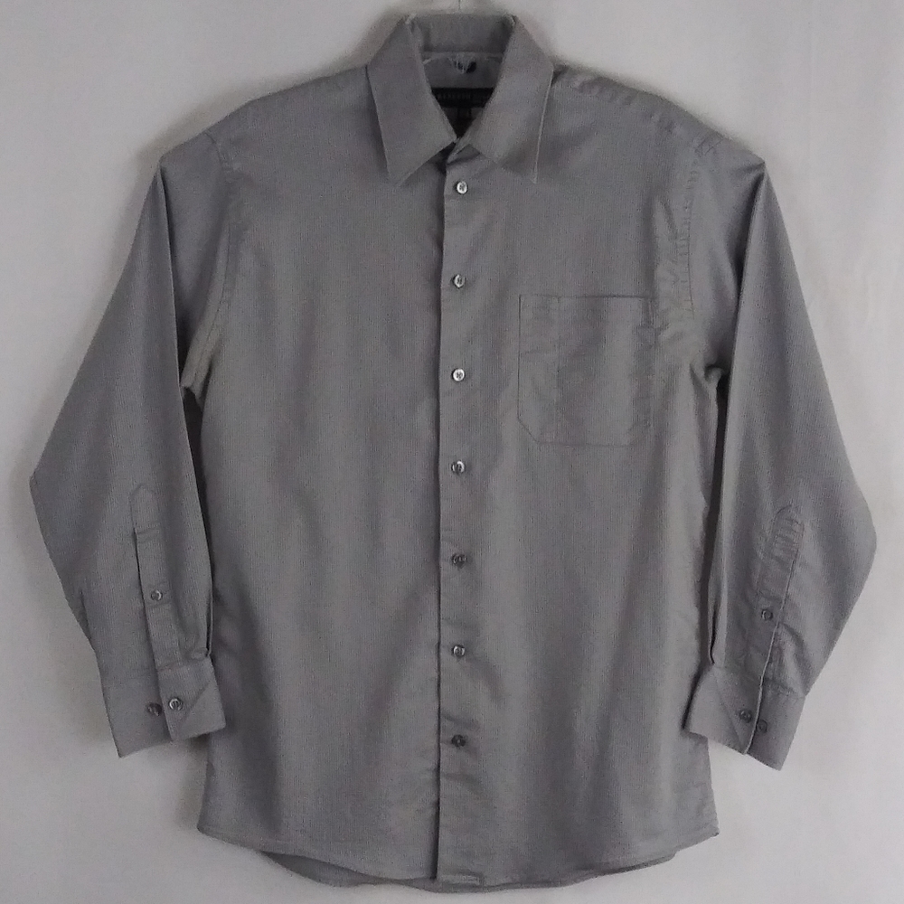 Kenneth Cole gray stripe casual shirt men sz 15.5